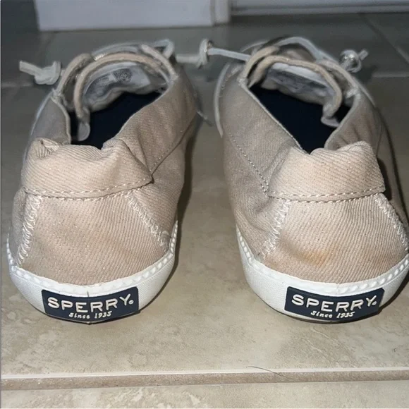 Sperry | Women’s Size 7 Light Beige/Pink with Sparkles Boat Shoes - Picture 4 of 8